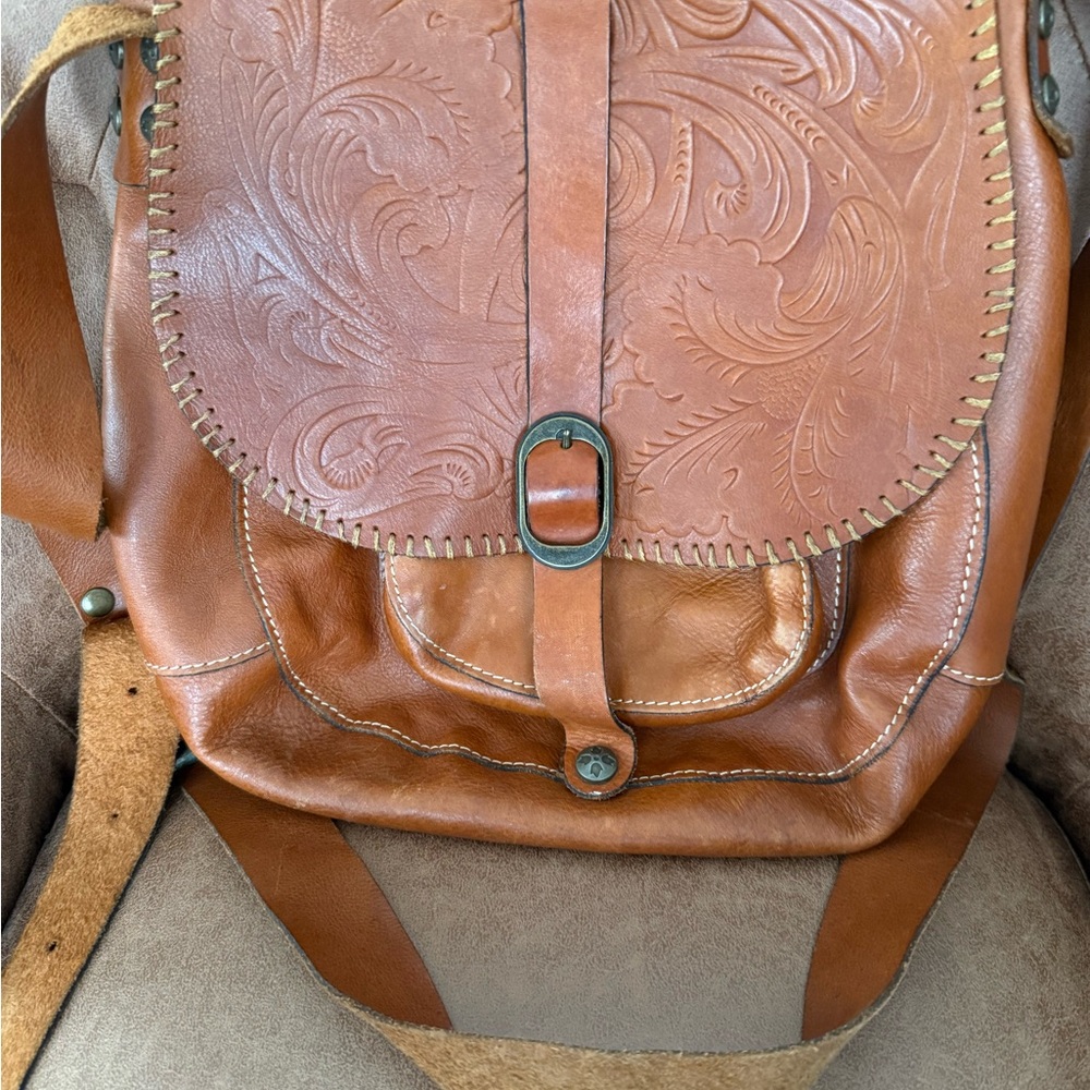Patricia Nash Embossed Leather crossbody boho bag